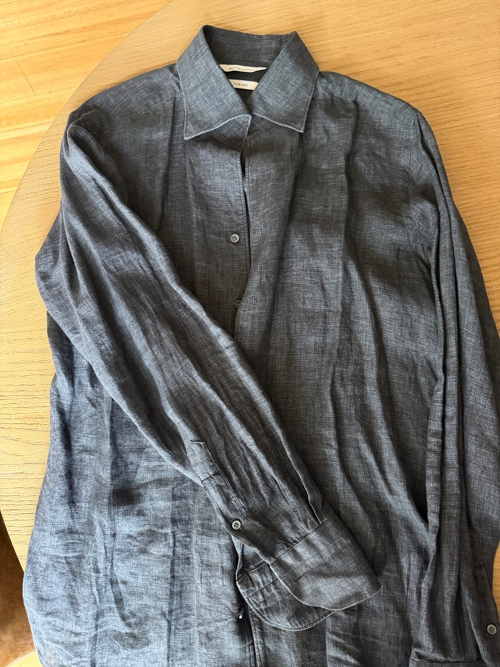 Suitsupply Pure Linen Shirt in Dark Gray